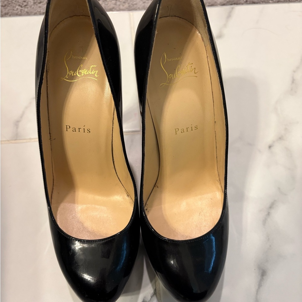Christian Louboutin Bianca Black Patent Leather Heels